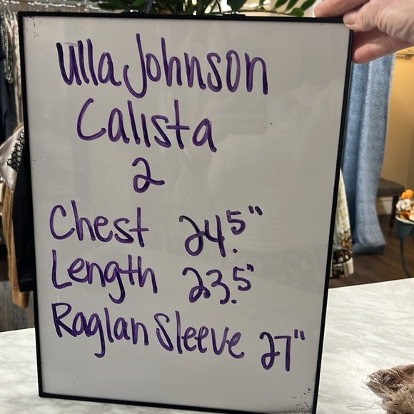 Ulla Johnson Calista Sheer Silk Blouse in Rust Gold and Navy Size 2 - Picture 11 of 14